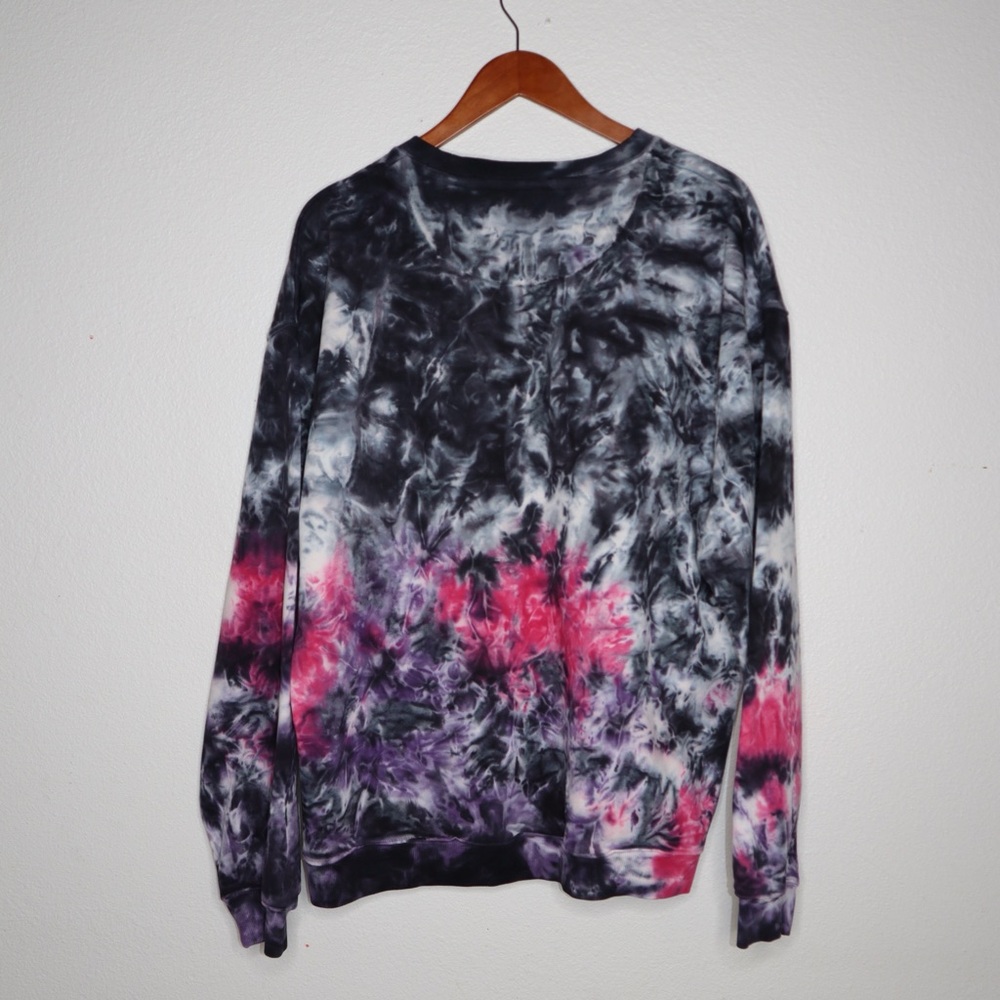 DEADSTOCK GUESS Men's Anslem Tie-dyed Fleece Sweatshirt In Green Size Medium - Picture 8 of 8